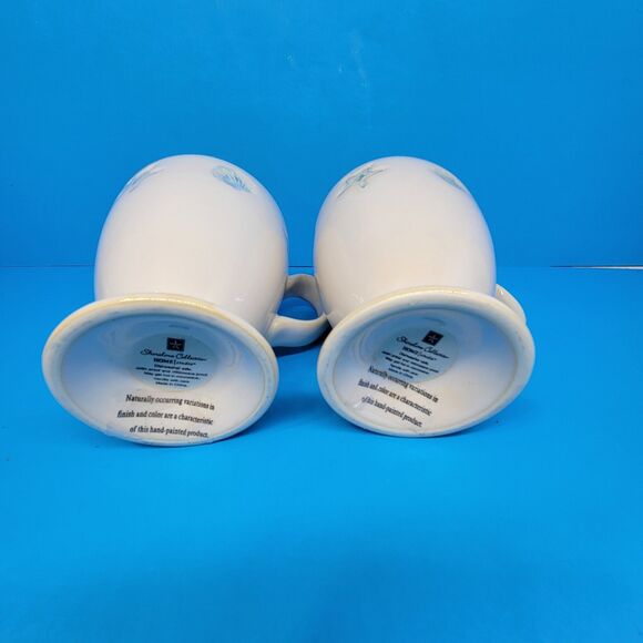 Home Studio Shoreline Collection Set Of 2 Nautical 4 1/2" Footed Sea Shell Mugs - Picture 4 of 7